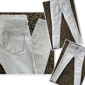 Free People Crop Skinny Gray Unique Jeans, 24, Split Cuff EUC